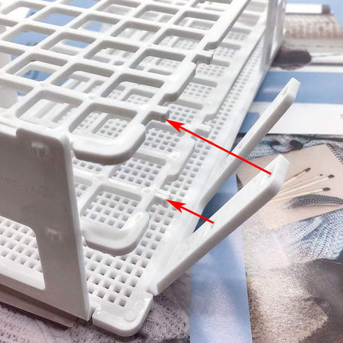Plastic Test Tube Rack 2 Pack White 40 Holes Lab Test Tube Rack Holder for 21mm and Below The Test Tubes, Detachable, White...