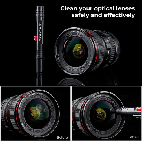 K&F Concept Lens Cleaning Pen with Soft Brush, Double-Sided Carbon Head for Camera Lens, Optical Lens, Glasses, Cosmos/Valve Index /PS4 PS5 VR Hea...