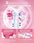 Rotating Electric Toothbrush with Travel Case for Adults Pink, 8 Brush Heads (2 Types) 4 Modes Deep Clean Electric Toothbrush with 25-Days Recharg...