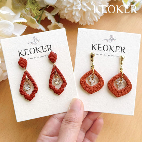 KEOKER Polymer Clay Cutters, Boho Clay Cutters for Polymer Clay Jewelry, Basic Polymer Clay Cutters, Clay Earrings Cutters.((A)...