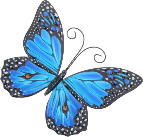 LIOOBO Large Metal Butterfly Wall Art Outdoor Decor 3D Butterflies Wall Sculpture Hanging Decor for Home Yard Patio Garden Decoration Blue...