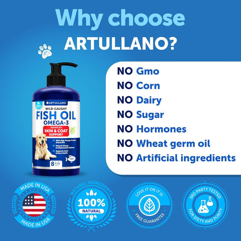 Omega 3 Fish Oil for Dogs - Better Than Salmon Oil for Dogs - Dog Fish Oil - Fish Oil Liquid for Pets EPA DHA - Skin and Coat Food Supplement for ...