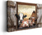 Kasluolo Farmhouse Animals Cow in Fake Window Wall Art Farmhouse Animals Landscape Picture Country Painting Wall Décor for Bathroom Bedroom Office...