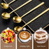 Gold Espresso Spoons, 4PCS 7.9 Inch Long Handle Spoons with 8PCS 5.3 Inch Mini Coffee Spoons, Stainless Steel Teaspoons Stirring Spoons for Coffee...