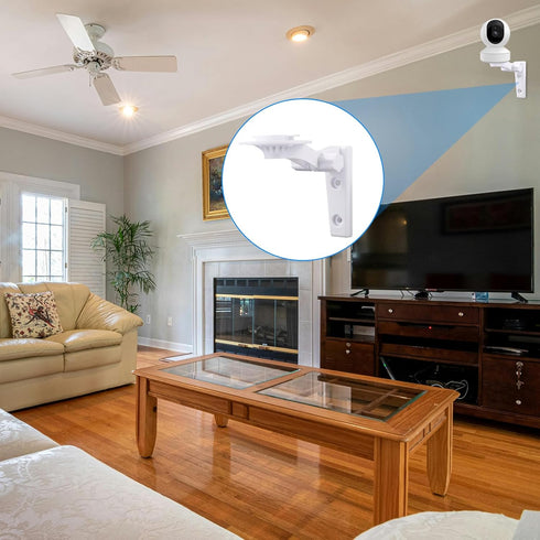 2pcs Camera Wall Mount Compatible with Reolink E1 / E1 Pro, White Camera Wall Bracket Adjustable Ceiling Camera Mount for Mercury TPLINK, 4 Rubber...