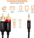 Amazon Basics 3.5 Aux to 2 x RCA Adapters, Audio Cable for Amplifiers, Active Speakers with Gold-Plated Plugs, 15 Feet/4.6 m, Black...