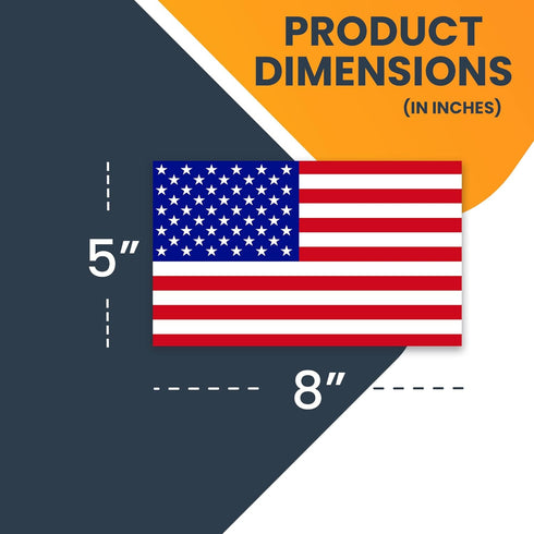 Magnet Me Up: American Flag Automotive Magnet Decal - 5x8 inches, 2 Pack, Red White, and Blue - Heavy-Duty for Car, Truck, SUV United States of Am...