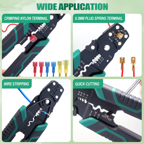 Twidec/Wire Crimper Tool with Stripper Cutter,Multifunctional Crimping Pliers Terminal Pliers for Insulated Electrical Connectors(22-10 AWG) N-060...