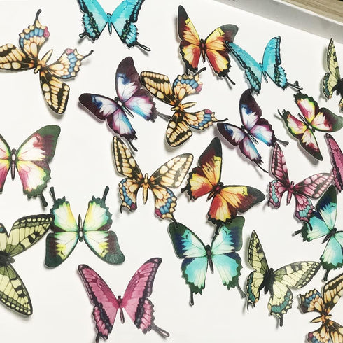 Set of 24 Piece 2" Edible Wafer Paper Big Colorful Butterflies for Cake/Cupcake (colorful)...