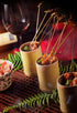 Gmark Bamboo Knot Skewers 6" 200 ct, Bamboo Knot Picks, Twisted Ends Bamboo Picks Cocktail Picks GM1030...