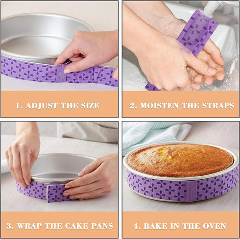 2 Pieces Cake Strips for Even Baking, 37 inches Reusable Cake Baking Belt Cake Accessories for Baking Prevent Cake Deformation...