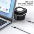 MOSWAG USB to 3.5mm, USB to Audio Jack Adapter with Microphone, USB Male to 3.5mm Male AUX Stereo Audio Converter, Nylon Braided Headphone Jack to...
