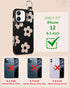 Shorogyt for iPhone 12 Wallet Case with Card Holder, Designer Black Flower Pattern Kickstand Magnetic Clasp Back Flip Folio Leather Phone Cases fo...