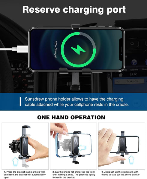 Car Phone Holder for Ford F-150 2021-2023 2024 F150 Accessories,Phone Cradles Air Vent Phone Holder Mount Ultra Stable Adjustable Phone Stand for ...