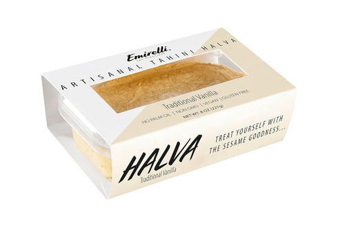 Emirelli Artisanal Halva Dessert – Authentic Middle Eastern Candy Turkish Sweets – Vegan Candy 55%-Tahini Halwa - Halvah Traditional International...