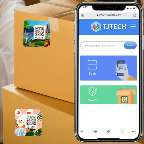 Cute Animal QR Code Labels for Storage & Organization Smart Moving Label Pack and Track QR Code Stickers for Inventory, No Need Download APP...