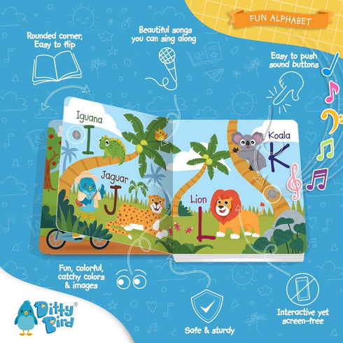 DITTY BIRD Fun Alphabet Book | ABC Learning for Toddlers | Sound Books for Toddlers 1-3 and 2-4 | ABC Song | Musical Books for Toddlers 1-3 | Inte...