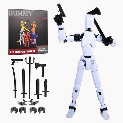 T-13 Action Figure with Pose Stand,Anime Robot Building Toy Sets,Lucky Puppet Joints for Boys,Girls,Men,Women,Multi-Jointed Moveable Dummy Desk De...