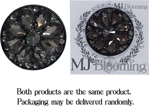 MJ Blooming Bling Bling Cubic Flower Shape Foldable Expandable Multifunctional Cell Phone Grip and Stand Holder(Black)...