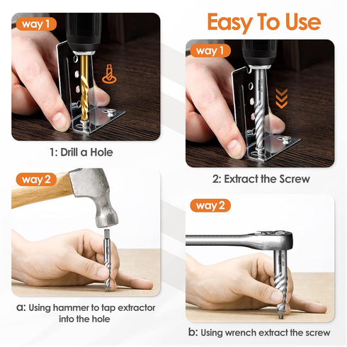 5Pcs Screw Extractor Set Spiral Flute Bolt Extractor Set Cr-MO Easy Out Bolt Extractor Set for Removing Stripped Screws and Broken Bolts...