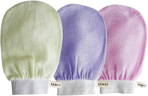 Exfoliating Glove, 3pcs Korean Exfoliating Mitt, Revive Glove Exfoliating Glove & Body Exfoliator, Keratosis Pilaris & Self Tanning to Improve Ski...