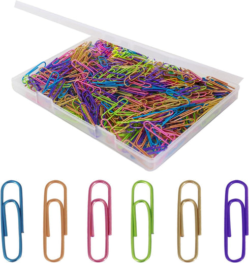 480 Pcs Paper Clips Medium, Colored Paperclips 1.3 inch for Office...