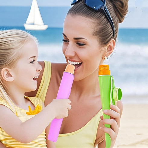 Silicone Ice Pop Mold Wpunwen Popsicle Molds with Lids 6 Pcs Silicone Popsicle Molds Reusable Popsicle Tubes with Clean Brush Durable Pure Color...