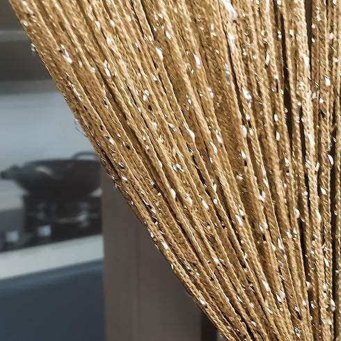ave split Decorative Door String Curtain Wall Panel Fringe Window Room Divider Blind Divider Tassel Screen Home 100x200centimeter (Champagne18)...