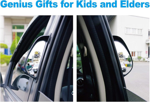 Car SUV Side View Mirror Wide Angle Blind Spot Mirror Auto Exterior Rearview Mirrors With Convex Clean Surface Stick on B-Pillar for Rear Seat Pas...