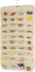 GAMERIEND Hanging Jewelry Organizer, Double Sided 80 Pocket Chain Storage Bag - Modern Beige...