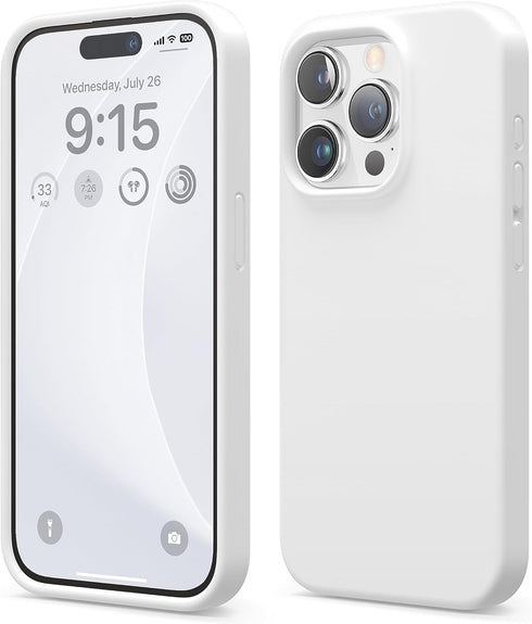 elago Compatible with iPhone 15 Pro Case, Liquid Silicone Case, Full Body Protective Cover, Shockproof, Slim Phone Case, Anti-Scratch Soft Microfi...