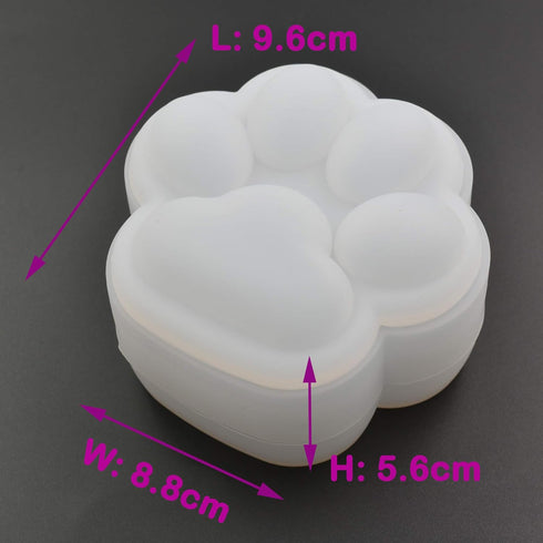 Cat Paw Shape Box Epoxy Mold DIY Resin Casting Cute Cat Paw Container Silicone Mold for Storage Small Stuff, Glossy...