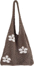 Crochet Tote Bag, Fairy Hobo Bag for Women Aesthetic Bag Y2k Purse Knitted Shoulder Bag for Girls Mesh Beach Bags...