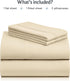 LuxClub 4 PC Full Size Sheet Set Deep Pockets 16" Wrinkle Free Cooling Sheets Machine Washable Hotel Bedding Silky Soft - Cream Full...