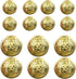 14 Piece Metal Blazer Button Set - for Blazer, Suits, Sport Coat, Uniform, Jacket (Gold)15mm 20mm...