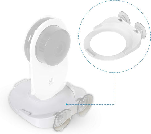Yi 1080p Compatible Secure Suction Camera Mount – Bracket Shelf with Dual Suction Cups Allows 360 Swivel – Affixes to Stainless Steel, Window Glas...