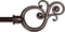Kenney KN65260 Valencia Large Plastic Scroll End Standard Decorative Window Curtain Rod, 28-48" Adjustable Length, Chocolate Finish, 5/8" Diameter...