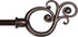 Kenney KN65260 Valencia Large Plastic Scroll End Standard Decorative Window Curtain Rod, 28-48" Adjustable Length, Chocolate Finish, 5/8" Diameter...