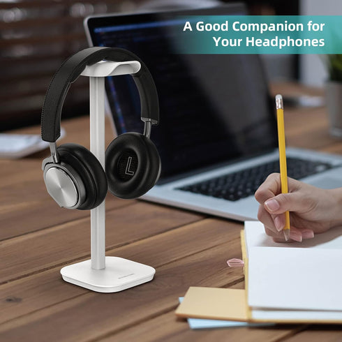 Headphone Stand, Desktop Headset Holder Heavy Base Desk Earphone Stand Aluminum Gaming Headset Hanger Rack Compatible with AirPods Max, AirPods Pr...