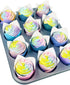 qiqee Tulip Cupcake Liners 180 Pcs Muffins Parchment Paper Tulip Muffin Liners for baking 6 Different Gradient Color Cupcake Wrapper (Purple Cupca...