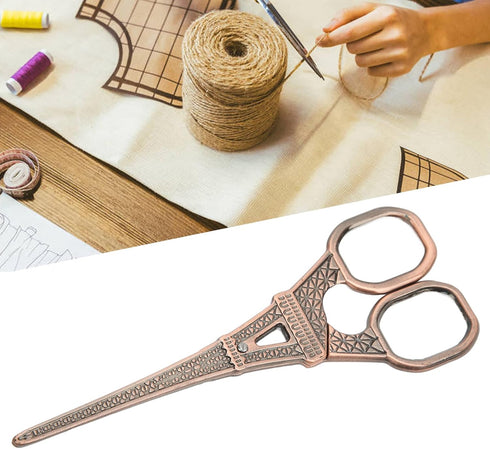Retro Style Red Copper Embroidery Scissors - Stainless Steel Fabric Cutting Tool for Sewing, Crafts - Cute, Tiny, All-Purpose Scissors for Kitchen...