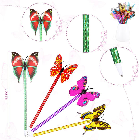 36 Pcs Flower and Butterfly Pens Bulk Ballpoint Pens Butterfly Office Writing Supplies Floral Party Writing Pen Gifts for Home Classroom Back to S...