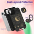 (2in1 for iPhone 15 Plus Case for Women Girls Cute Sun Moon Star Cover Girly Pretty Black Aesthetic Unique Design with Camera Cover and Ring Stand...