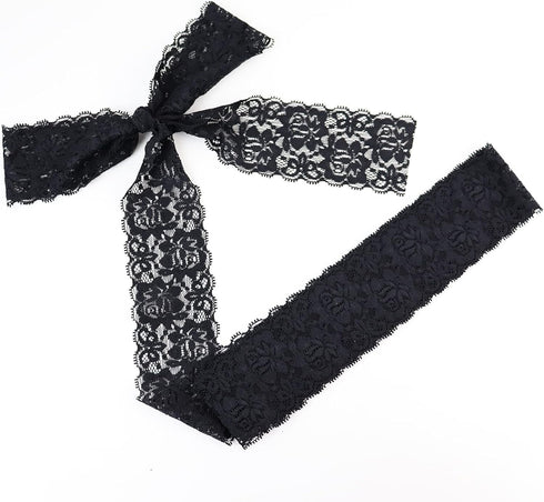 2.4 Inch Black Lace Ribbon,Sewing Lace Trim, Elastic Stretchy Lace Fabric - 5 Yard,Perfect for Crafting,Wedding,Gift Wrapping,Bow Making & Other P...