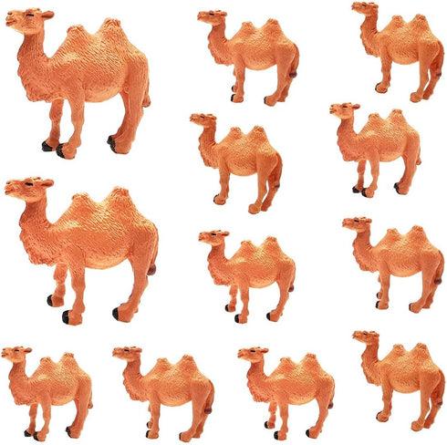 Hand Painted Camel Figurines Miniature Animal Statue Wildlife Bactrian Camel Figure Toy Cake Toppers Moss Landscape Decoration DIY Terrarium Craft...