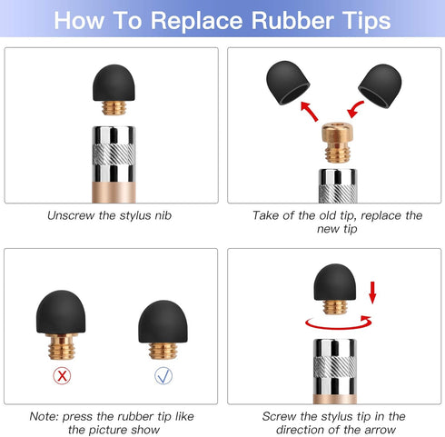 StylusHome Replacement Rubber Tips 20 Pcs for StylusHome 2-in-1 Rubber Tips Universal Stylus Pens Only......