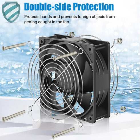 GDSTIME 120mm x 38mm 12V DC Waterproof IP67 Fan High CFM Dual Ball Bearing 2Pin for DIY Cooling Ventilation Exhaust Projects...