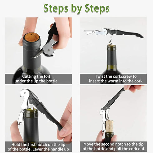 Professional Wine Opener,Best Bottle Opener For Beer or Wine, All-In-One Waiters Corkscrew,The Favored Choice of Sommeliers, Waiters and Bartender...