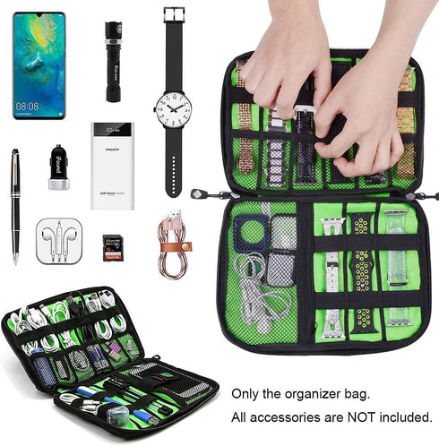 iiteeology Smart Watch Band Storage Bag, Universal Watch Band Accessories Organizer Bag Travel Storage Bag, Extra Pocket for Magsafe Charger, Cabl...
