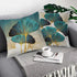 Throw Pillow Cover Green Plant Leaves - 18 x 18 Inch Teal Pillow Cushion Cover - Set of 2 Turquoise Ginkgo Leaf Cushion Case, Great for Sofa, Bedr...